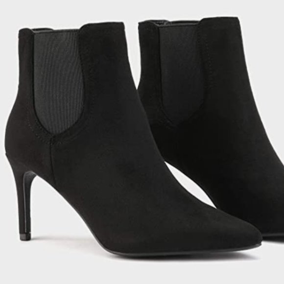 NEW Dream Pairs Womens Pointed Toe Stiletto High Heel Ankle Booties Sz 8 black - Picture 3 of 5